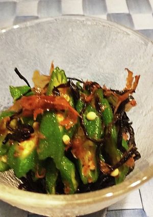 ◆簡単副菜♡オクラの塩昆布かつお和え◆-レシピのメイン写真