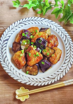♡あまから~鶏むね肉となすのてりやき♡-レシピのメイン写真