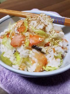 焼鮭とレタスの混ぜご飯-レシピのメイン写真