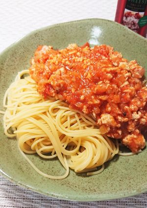 鶏ミンチのミートソースパスタ-レシピのメイン写真