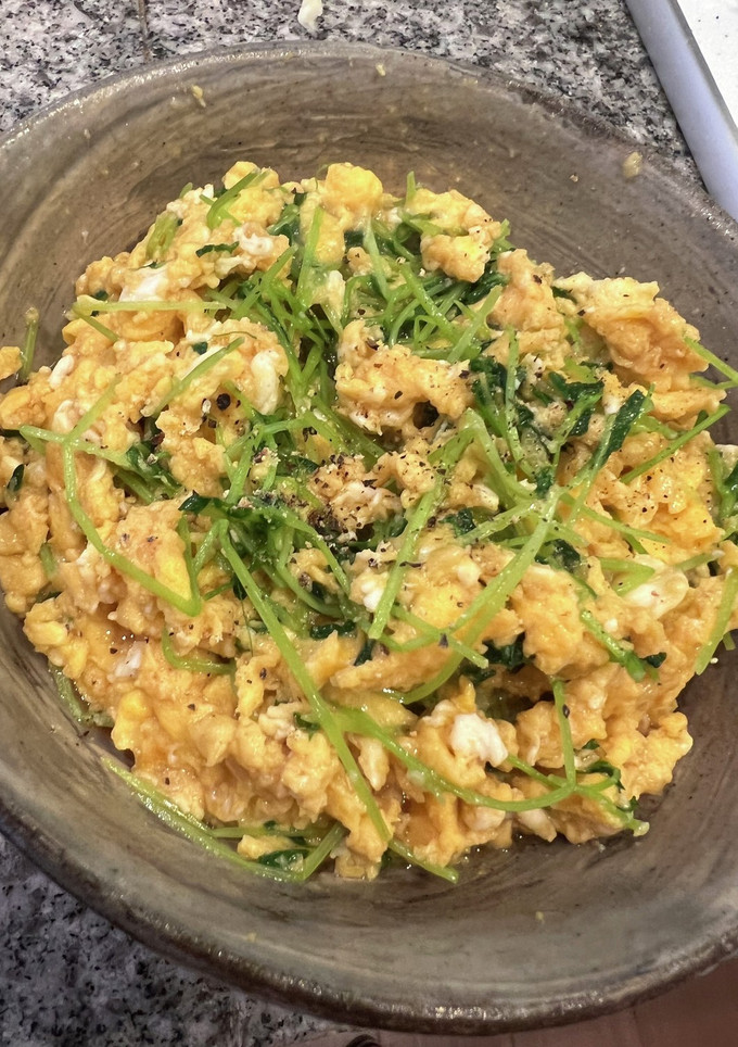 豆苗と卵の味どうらく炒め-レシピのメイン写真