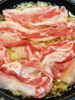 豚肉キャベツ簡単おひとり様ダイエット鍋♪-レシピのメイン写真