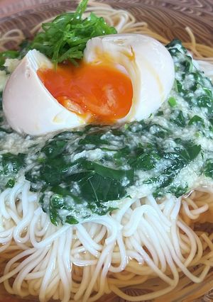 ♡モロヘイヤ長芋のとろとろ冷やし素麺♡-レシピのメイン写真