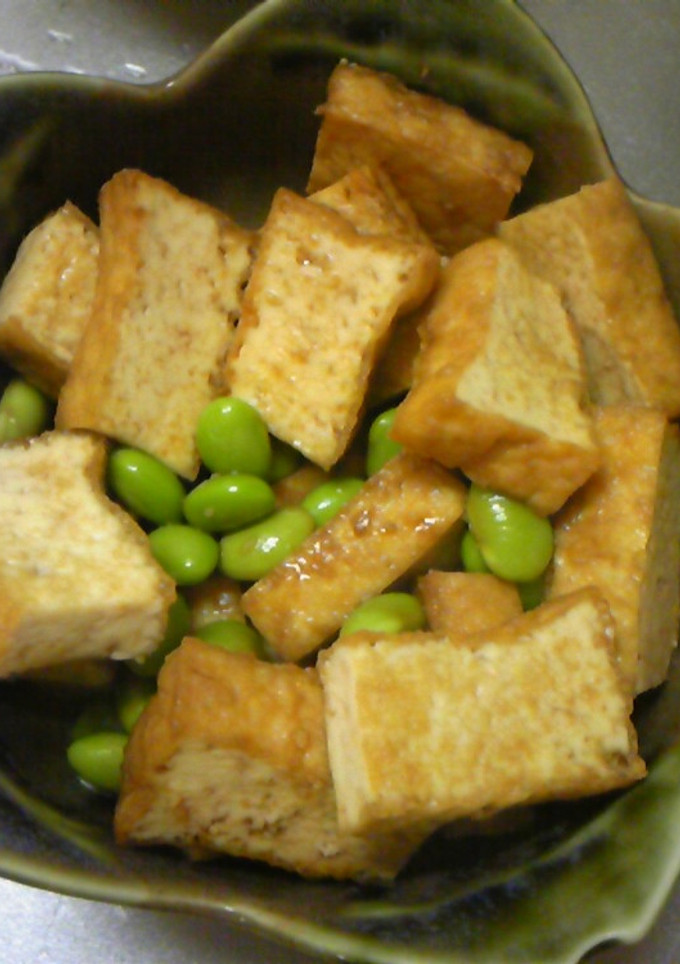 簡単・厚揚げと枝豆のわさび醤油あえ-レシピのメイン写真