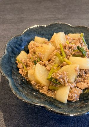 かぶとひき肉の煮物-レシピのメイン写真