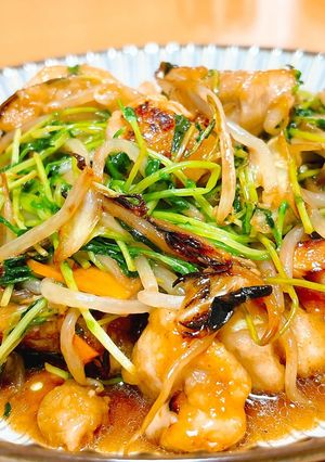 豆苗と鶏肉の中華野菜炒め-レシピのメイン写真