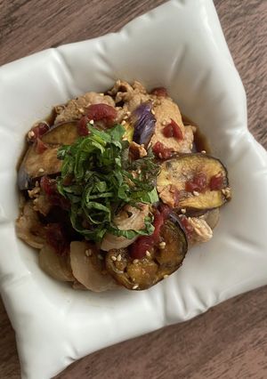 ナスと豚しゃぶの梅ポン酢和え-レシピのメイン写真