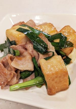 10分!ニラ豚厚揚げ-レシピのメイン写真