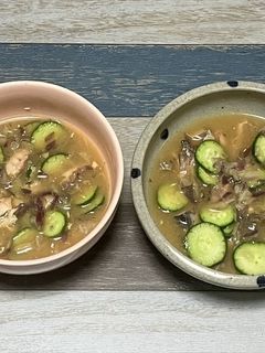 サバ缶の冷や汁風みそ汁-レシピのメイン写真