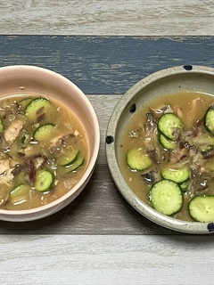 サバ缶の冷や汁風みそ汁-レシピのメイン写真