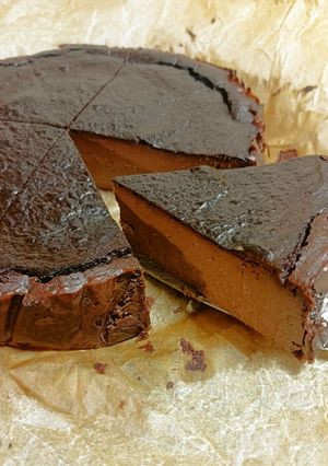 ★低糖質！濃厚チョコバスクチーズケーキ♪-レシピのメイン写真