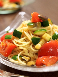 夏野菜と黒酢の冷製パスタ-レシピのメイン写真