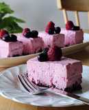 ゼラチン不要☆ラズベリーレアチーズケーキ