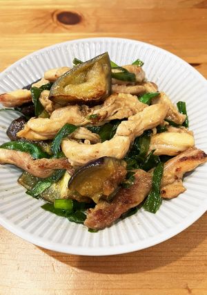 せせりと茄子のさっぱりポン酢炒め-レシピのメイン写真