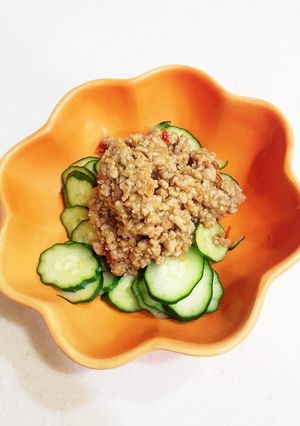 胡瓜&お肉味噌♬-レシピのメイン写真