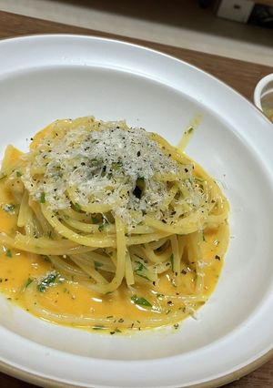卵黄とチーズのガーリックパスタ-レシピのメイン写真