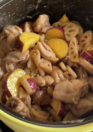 鶏肉とれんこんとさつまいもの甘酢炒め-レシピのメイン写真