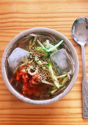 麺を入れたら冷麺に！冷麺のスープだけ-レシピのメイン写真