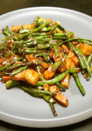 十六ささげとベーコンの麻辣黒醤油炒め-レシピのメイン写真