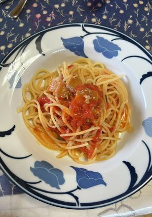 パンチェッタとトマトのスパゲッティ-レシピのメイン写真