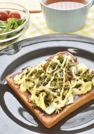 ぶっかけかつおのりでお好み焼トースト-レシピのメイン写真