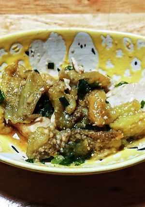 《減塩》茹でささみと焼き茄子の中華風-レシピのメイン写真