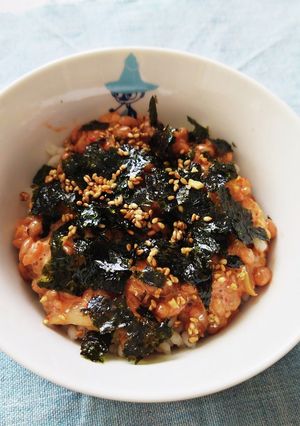 もち麦アレンジ　もち麦納豆キムチクリチー-レシピのメイン写真
