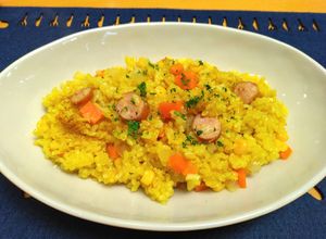 炊飯器でソーセージとコーンのカレーピラフ-レシピのメイン写真