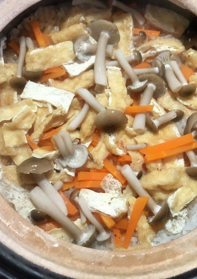 お揚げと茸の炊き込みご飯　-レシピのメイン写真