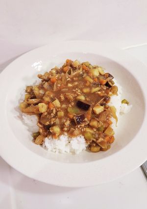 全部入れちゃえ！レンチンキーマカレー♪-レシピのメイン写真