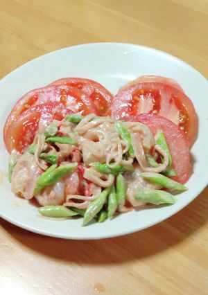 湯むきトマトねオーロラシーフード-レシピのメイン写真