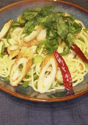 罪悪感軽減？竹輪和風パスタ-レシピのメイン写真