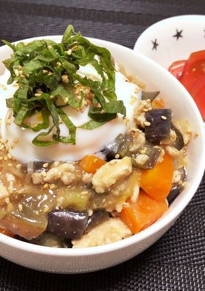 ◆鶏ミンチであっさり◆茄子の肉味噌丼-レシピのメイン写真