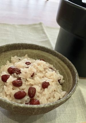 レンジでお手軽 ♪ 土鍋のお赤飯-レシピのメイン写真