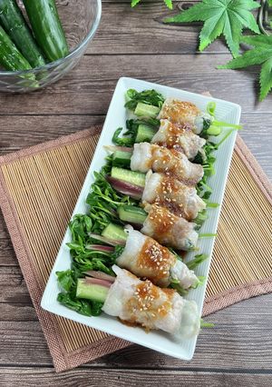 豆苗ときゅうりの豚巻き-レシピのメイン写真