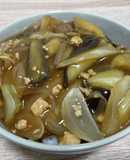 なすと玉ねぎと鶏ひき肉のあんかけ♡