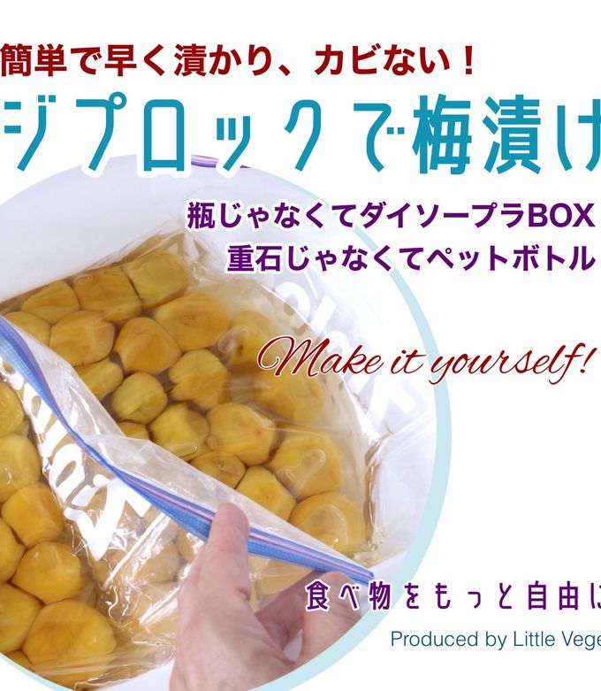 ジプロックとダイソーボックスで簡単梅漬け-レシピのメイン写真