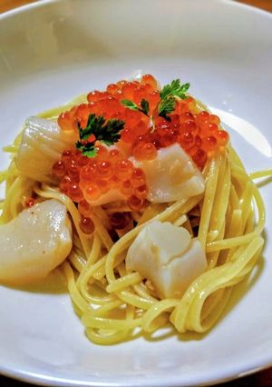 ホタテとイクラのパスタ-レシピのメイン写真