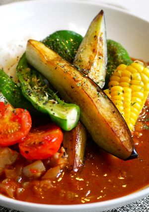 プチトマトで仕上げるさっぱり夏野菜カレー-レシピのメイン写真
