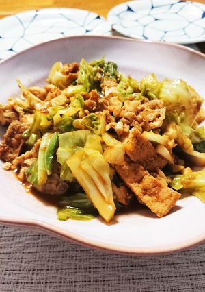 厚揚げとキャベツのピリ辛炒め-レシピのメイン写真