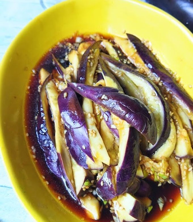 レンジ☆茄子の黒酢サラダ by 発酵家族 【クックパッド】 簡単おいしい