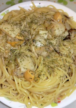 帆立とキノコのコンソメバターパスタ-レシピのメイン写真