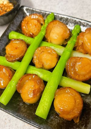 ベビーホタテの照り焼き♪アスパラ添え-レシピのメイン写真