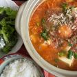 サバ缶のキムチチゲ風