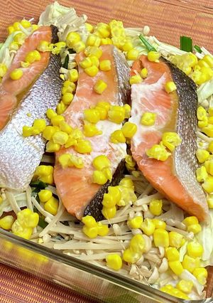 楽うま♪鮭のレンジ蒸しwith C-レシピのメイン写真