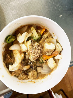 肉無豆腐簡単レモン梅味噌照り味野菜炒め-レシピのメイン写真