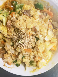 お一人様野菜たっぷり梅レモン味洋風炒飯-レシピのメイン写真