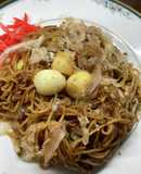うずらの玉子と枝豆の焼きそば