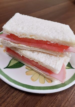 薄切りトマトとハムのサンドイッチ☆彡-レシピのメイン写真