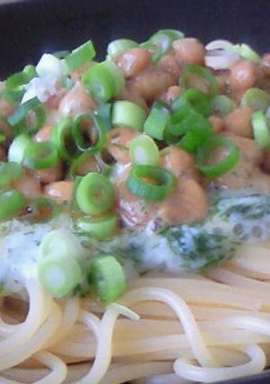 青のりの風味豊かな、納豆パスタ磯部風-レシピのメイン写真
